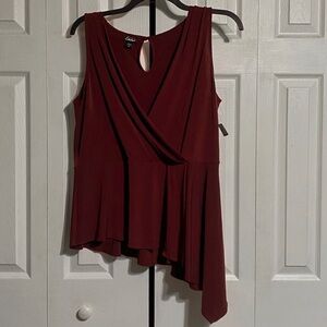 Simply Emma NWT maroon sleeveless blouse top shirt size 2X